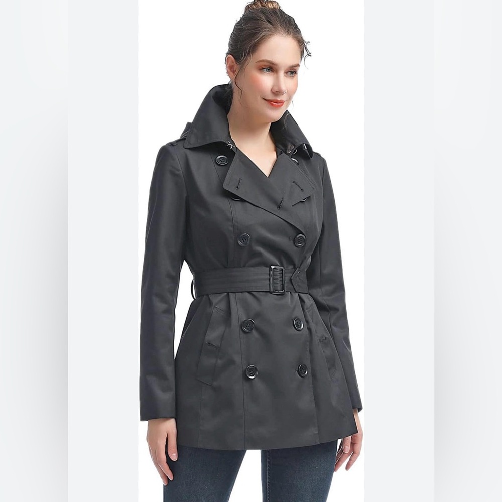 Liz Claiborne black trench coat size M women